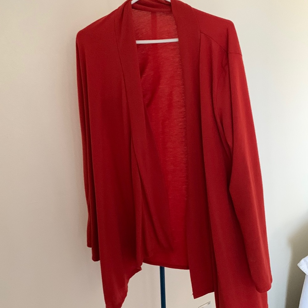 red cardigan size Large with pockets